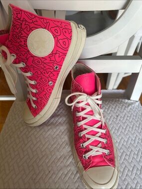 Unisex Converse Hot Pink My Story High-Top Sneakers.